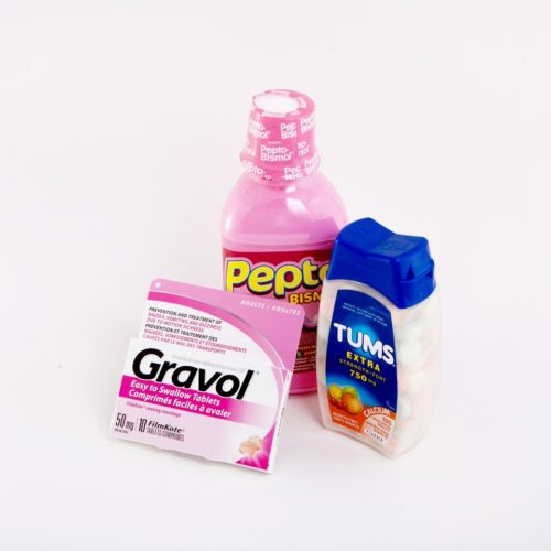 Gravol, Pepto, Tums